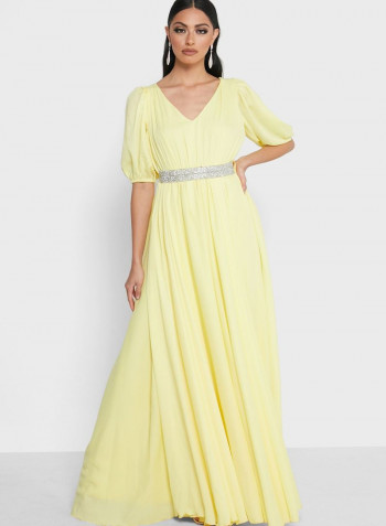 Fashionable Maxi Dress Yellow