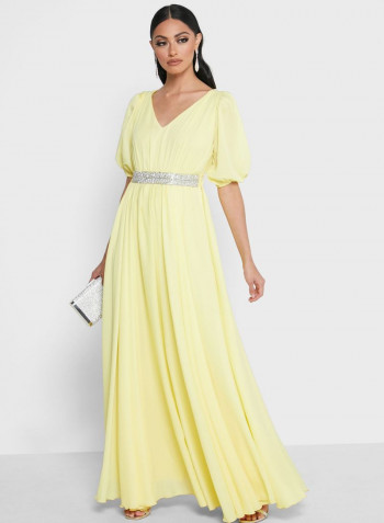 Fashionable Maxi Dress Yellow