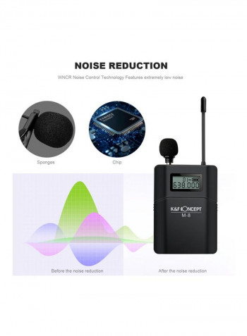 M-8 UHF Wireless Lavalier Lapel Black
