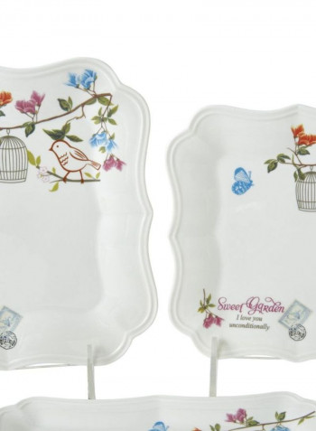 42 Piece Dinner Set White/Green