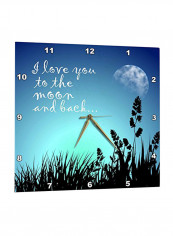 Beautiful Night Scene Design Wall Clock Multicolour 15 x 15 x 0.1inch