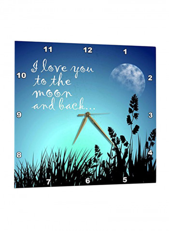 Beautiful Night Scene Design Wall Clock Multicolour 15 x 15 x 0.1inch