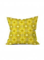 Lattice Printed Throw Pillow Green/White/Grey M