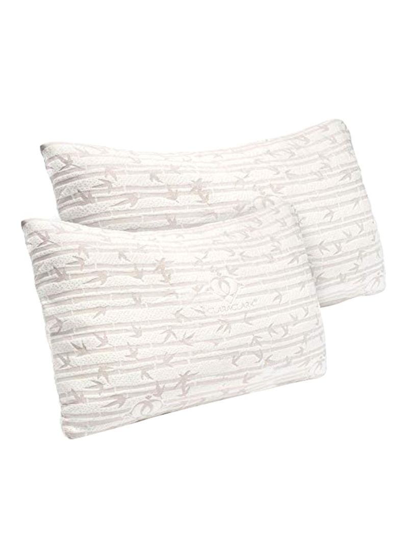 2-Piece Pillow With Removable Pillow Cover Set White Queen