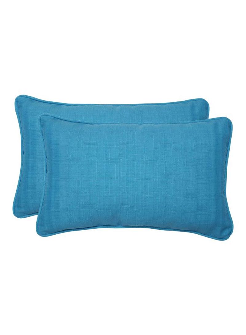 2-Piece Rectangular Throw Pillow Blue 12.5x8.5inch