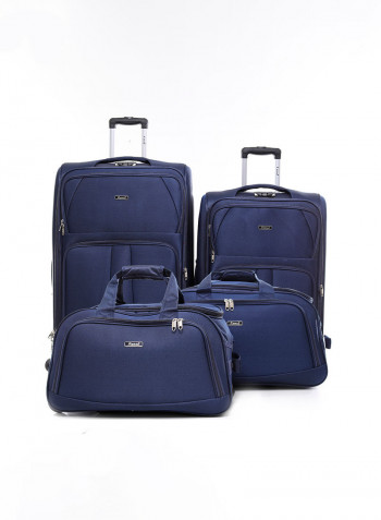 4-Piece Soft Trolley & Duffle Bags Set Navy