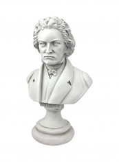 Decorative Great Composer Beethoven Sculpture White 4.5x7.5x13.5inch
