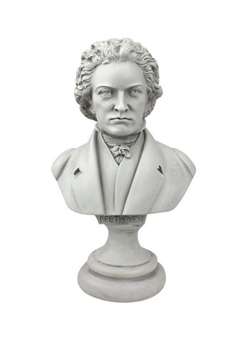 Decorative Great Composer Beethoven Sculpture White 4.5x7.5x13.5inch