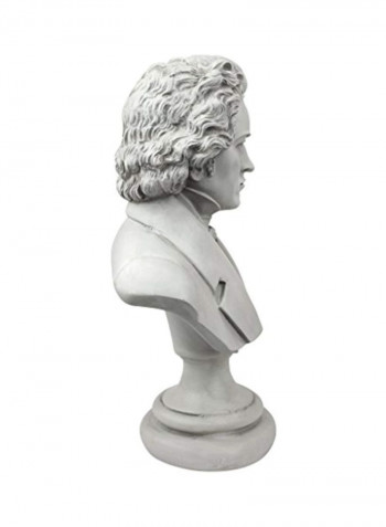 Decorative Great Composer Beethoven Sculpture White 4.5x7.5x13.5inch