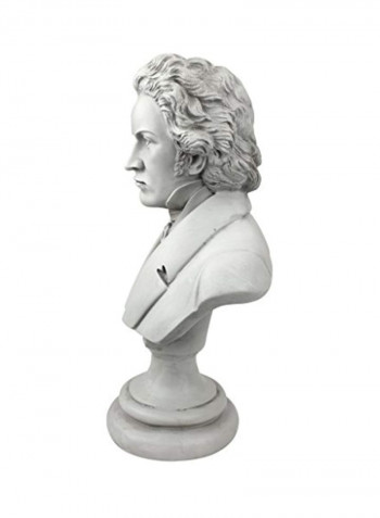 Decorative Great Composer Beethoven Sculpture White 4.5x7.5x13.5inch