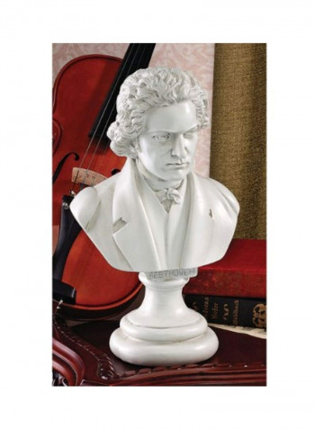Decorative Great Composer Beethoven Sculpture White 4.5x7.5x13.5inch