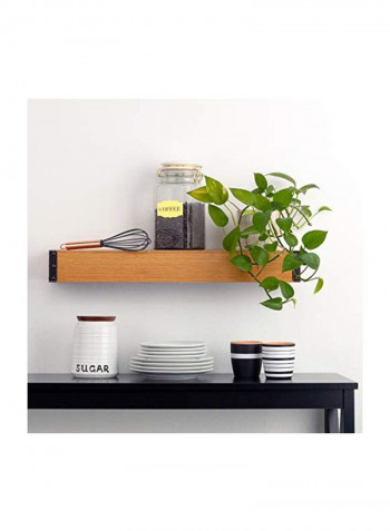 Wooden Wall Mounted Floating Shelf Brown/Black 24x5x3inch