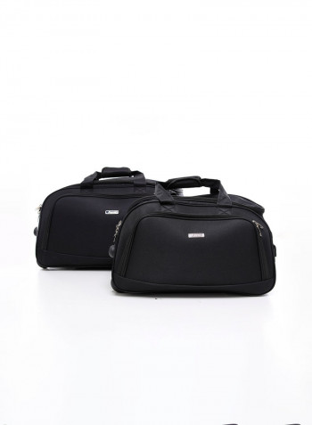 4-Piece Soft Trolley & Duffle Bags Set Black