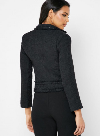 Tweed Pocket Blazer Black