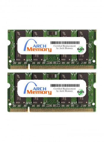 2-Piece SODIMM DDR2 RAM For HP Pavilion Entertainment DV7-1267CL 2GB Multicolour