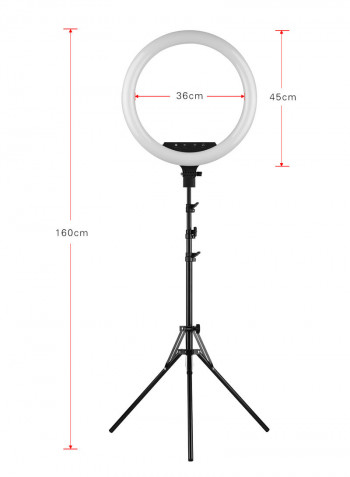 18" Dimmable LED Ring Light Kit Black