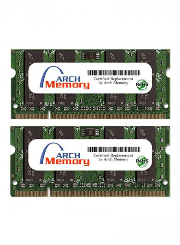 2-Piece So-dimm DDR2 RAM For HP Pavilion Entertainment DV7-1253EO 2GB Multicolour