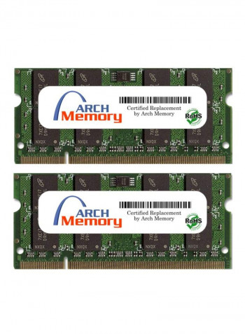 2-Piece So-dimm DDR2 RAM For HP Pavilion Entertainment DV6-1210EW 2GB Multicolour