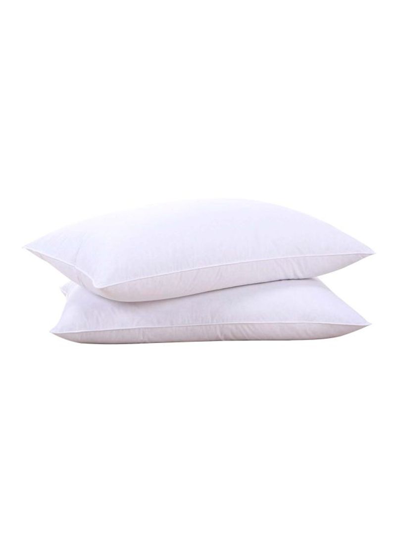2-Piece Cotton Bed Pillows White 20x26inch