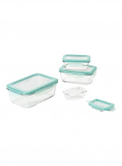 8-Piece Food Storage Container Set Clear/Green