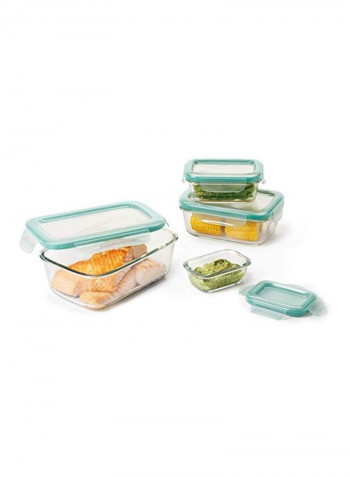 8-Piece Food Storage Container Set Clear/Green
