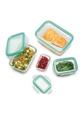 8-Piece Food Storage Container Set Clear/Green