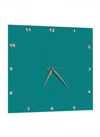 Cool Teal Pattern Wall Clock Blue 15 x 16inch