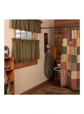 Cotton Shower Curtain Moss Green