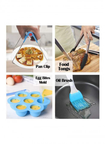 Round Fryer Accessories Set Black/Silver/Blue