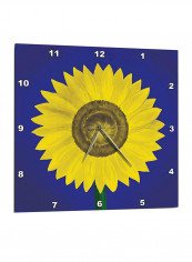 Sunflower Printed Wall Clock Blue/Yellow 15 x 16inch
