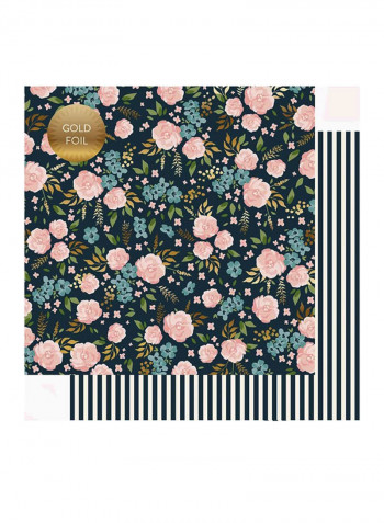 25-Piece Single-Sided Foiled Cardstock Peach/Green/Blue