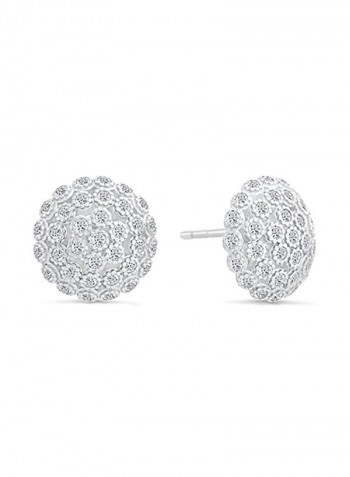 925 Sterling Silver Dome-Shaped Earrings