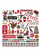 Scrapbook Stickers Red/Grey/Brown