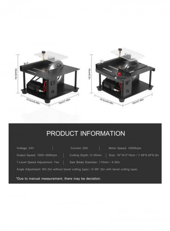 110-240V Multi-Functional Household Table Saw Black