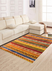 Nordic Geometric Pattern Anti-Skid Living Room Floor Mat Multicolour 80 x 120centimeter