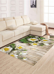 3D Flower Printed Living Room Mat Multicolour 80 x 120centimeter