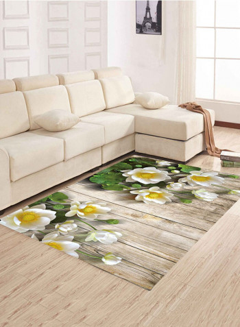 3D Flower Printed Living Room Mat Multicolour 80 x 120centimeter