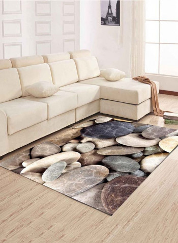 Cobblestone Pattern Living Room Mat Grey/Beige/Brown 80 x 120centimeter