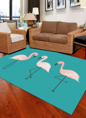 Flamingo Printed Living Room Mat Blue/Pink 80 x 120centimeter