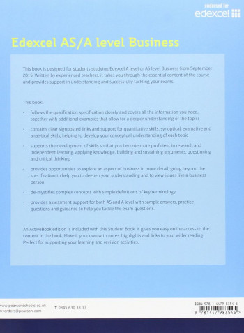 Edexcel AS/A level Business - Paperback English by Dave Hall - 27/08/2015