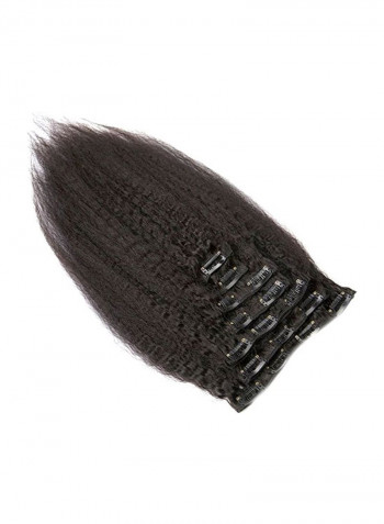 7-Piece Brazilian Natural Hair Extension With Kinky Straight Clip Natural Black 16inch