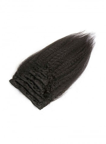 7-Piece Brazilian Natural Hair Extension With Kinky Straight Clip Natural Black 16inch