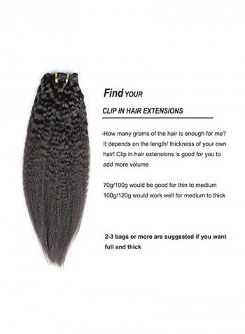 7-Piece Brazilian Natural Hair Extension With Kinky Straight Clip Natural Black 16inch