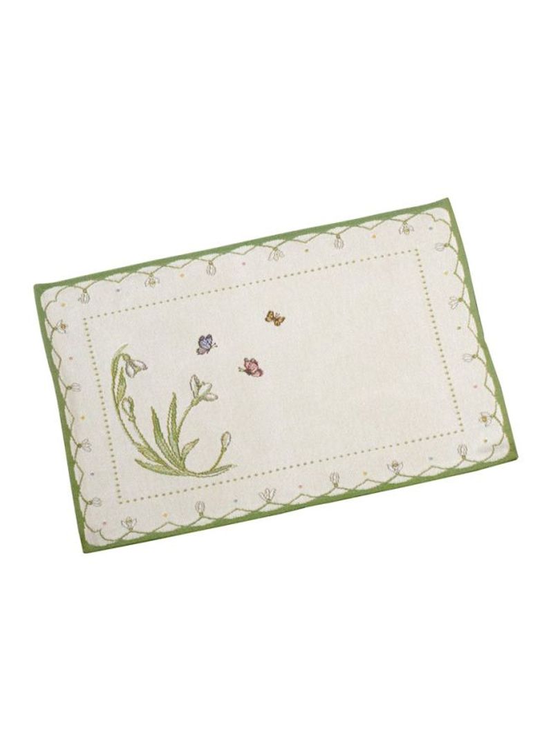 Pack Of 6 Snowdrop Placemat Beige/Green/Pink 13x10.75x1.25inch