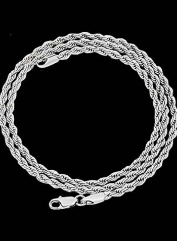 Sterling Silver  Diamond Cut Rope Chain Necklace