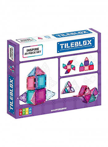20-Piece Tileblox Rainbow Magnetic Building Block Set 1030007