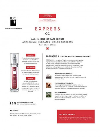 All-In-One Anti-Aging CC Tinted Cream Serum Brown