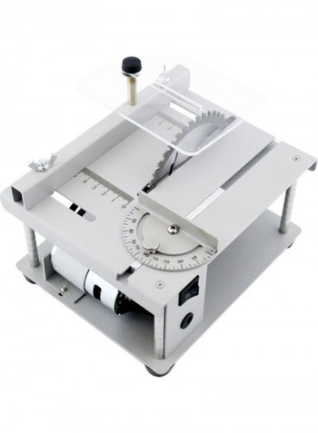 150W Multi-Functional Table Saw Desktop Electric Cutting Machine with Adjustable-Speed For Wood, Plastic and AcrylicCutting Silver