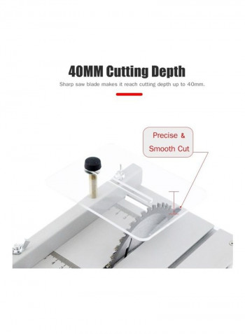 150W Multi-Functional Table Saw Desktop Electric Cutting Machine with Adjustable-Speed For Wood, Plastic and AcrylicCutting Silver
