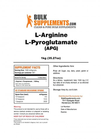 L-Arginine L-Pyroglutamate Supplements
